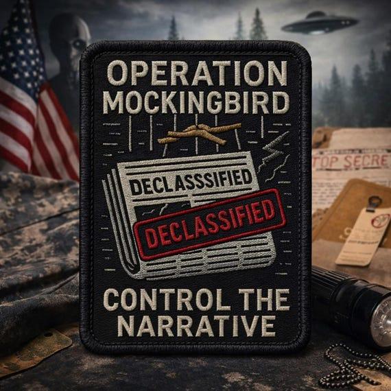 Operation Mockingbird Patch/control the Narrative/iron-on Patch/paranormal Badge/government Secrets & Cover-ups/sew-on Applique for Clothing - Etsy