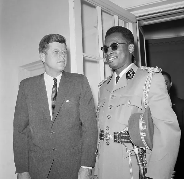 President Kennedy with Major General Mobutu Print (1963). Art Prints,  Posters & Puzzles from Fine Art Storehouse