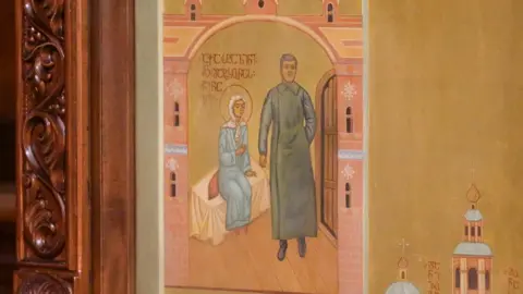 Reuters An icon of Stalin and St Matrona
