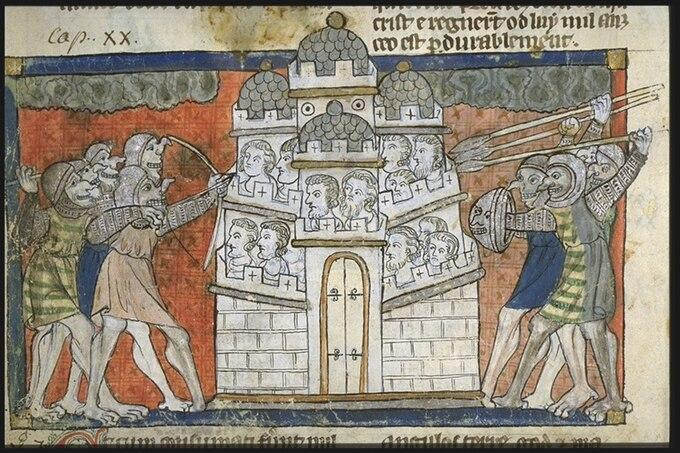 A medieval manuscript of a castle
AI-generated content may be incorrect.