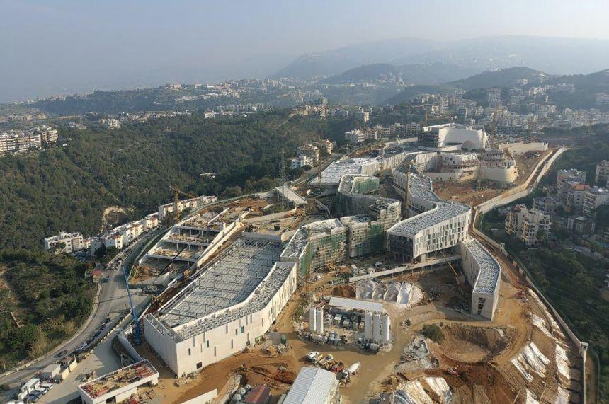 An aerial view of the new US embassy complex in Beirut under construction. (Credit: US embassy in Beirut via Twitter) 
