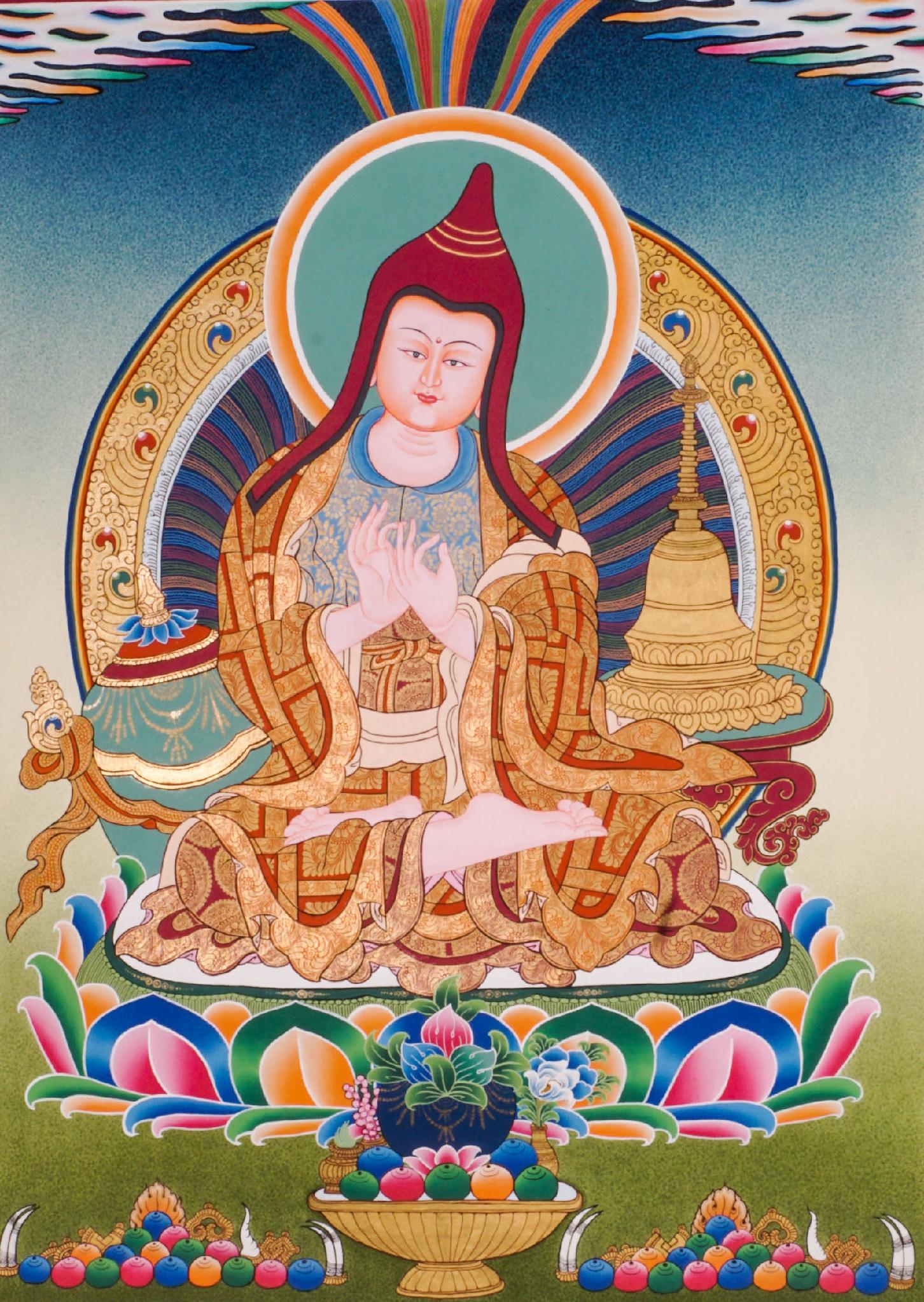 The Atisha Thangka - a finely hand-crafted art representing the great Buddhist master Atisha Dipamkara Shrijnana