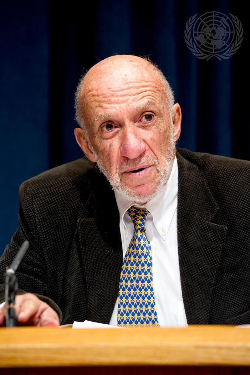 United Nations Photo - Press conference by Richard Falk, Special Rapporteur  on the situation of human rights in the Occupied Palestinian Territories.