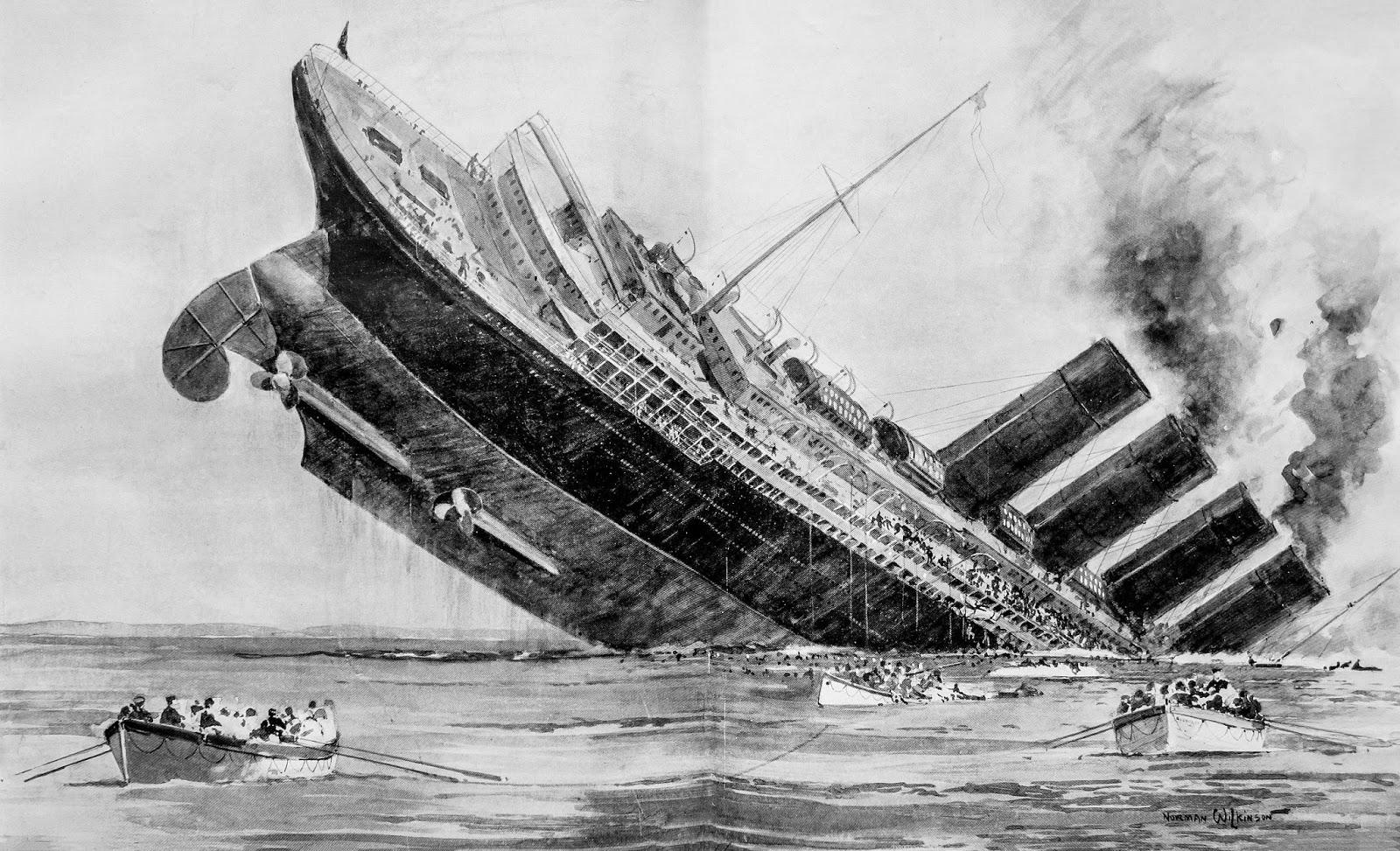 A large ship sinking in water

AI-generated content may be incorrect.