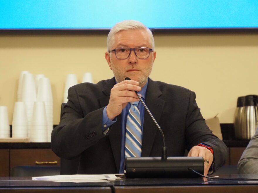 Corrections Department Director Steven Harpe presents his agency’s budget to state lawmakers in a budget hearing.