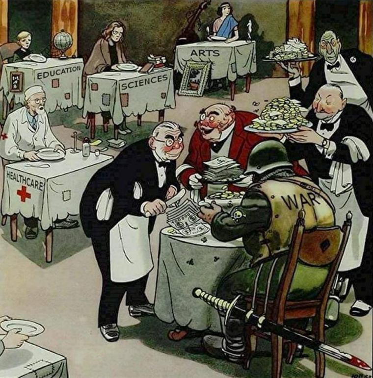 Cartoon of a person serving a person at a table

Description automatically generated