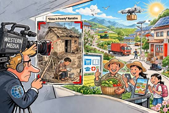 ChinaDailyCartoon Framing poverty, ignoring progress