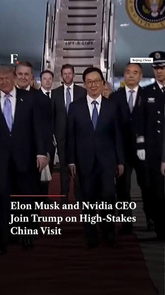 Elon Musk, Nvidia CEO Jensen Huang Join Trump on China Visit, Tech  billionaires Elon Musk and Jensen Huang joined U.S. President Donald Trump  on his high-stakes visit to China, highlighting the ...