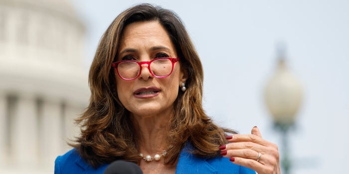 Rep. Maria Elvira Salazar at a press conference on Capitol Hill on May 23, 2023.