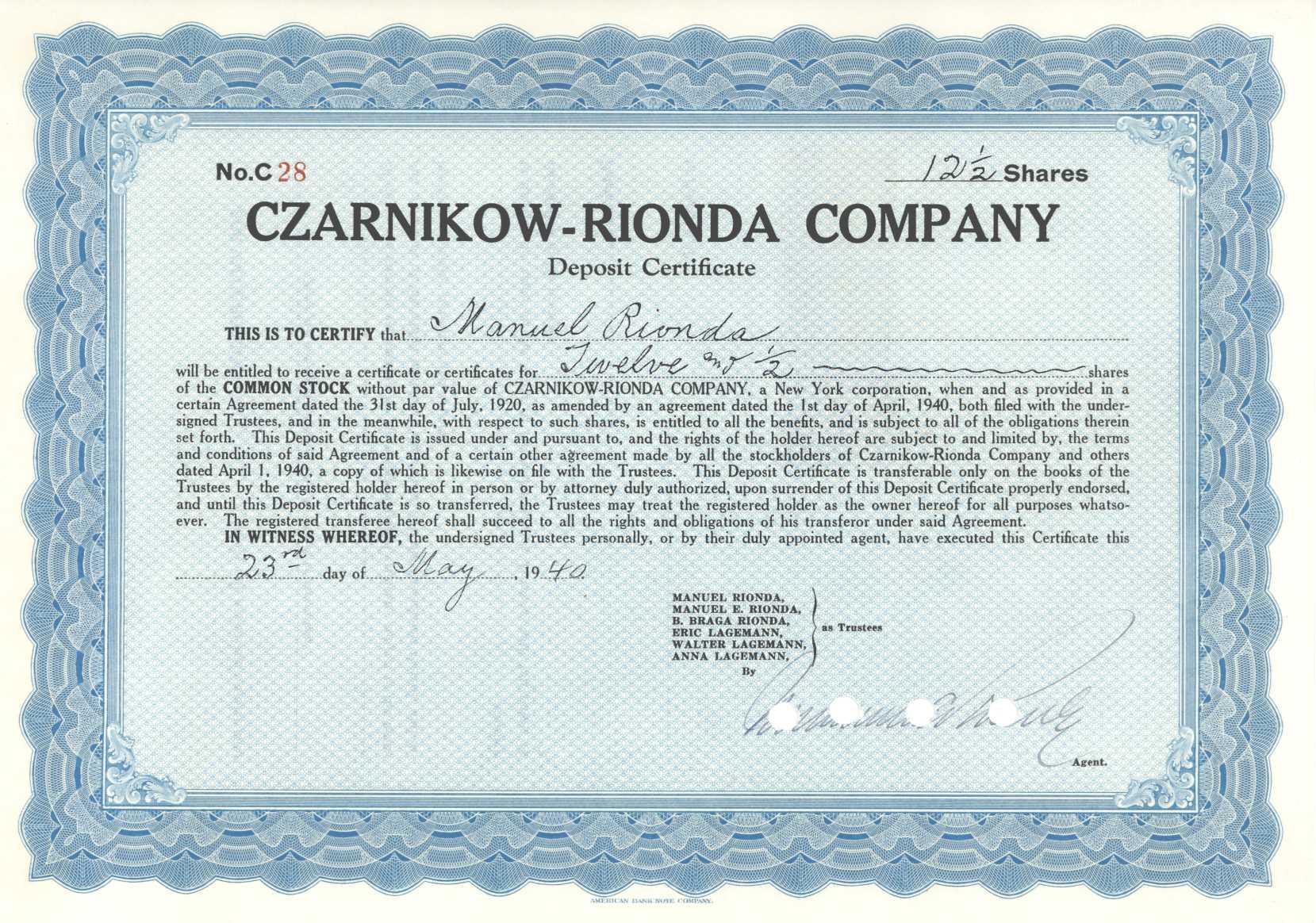 CZARNIKOW-RIONDA CO.