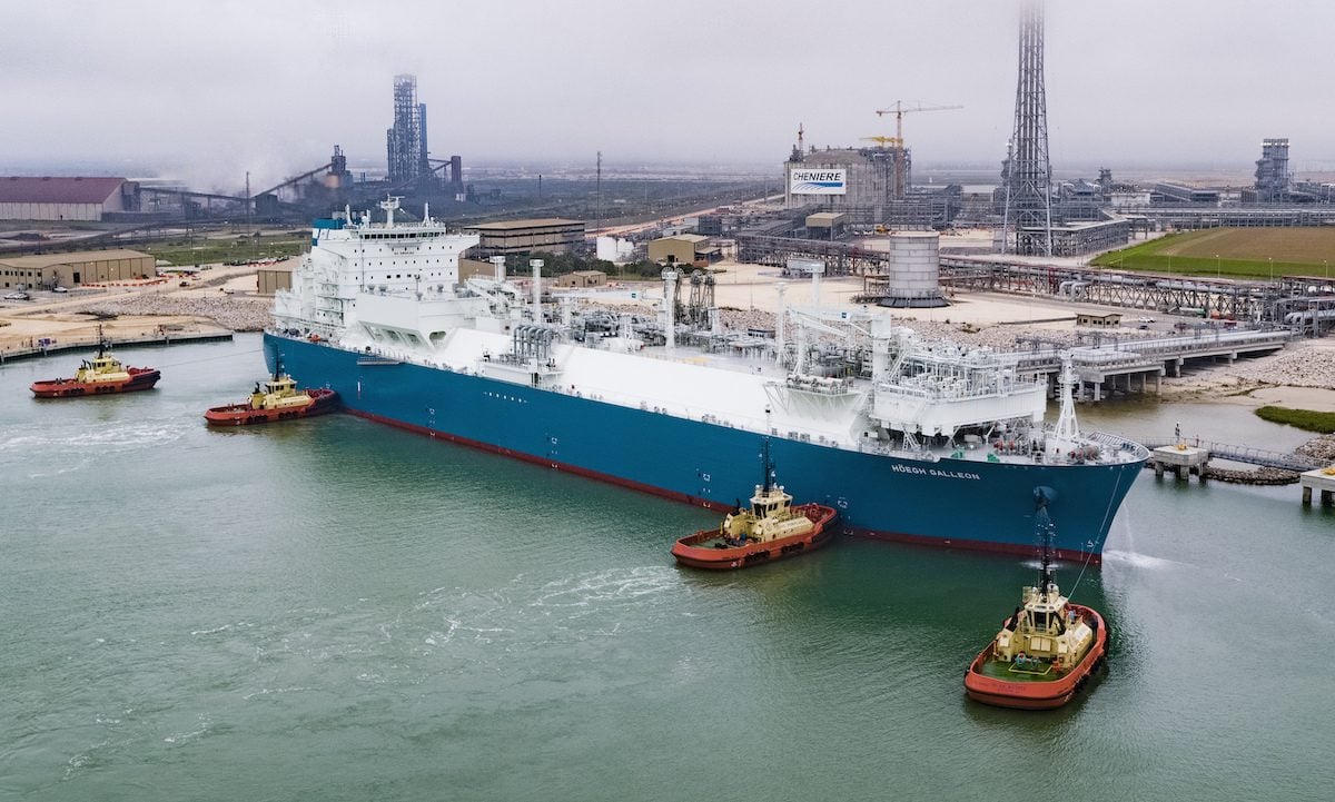 LNG carrier at Cheniere Sabine Pass