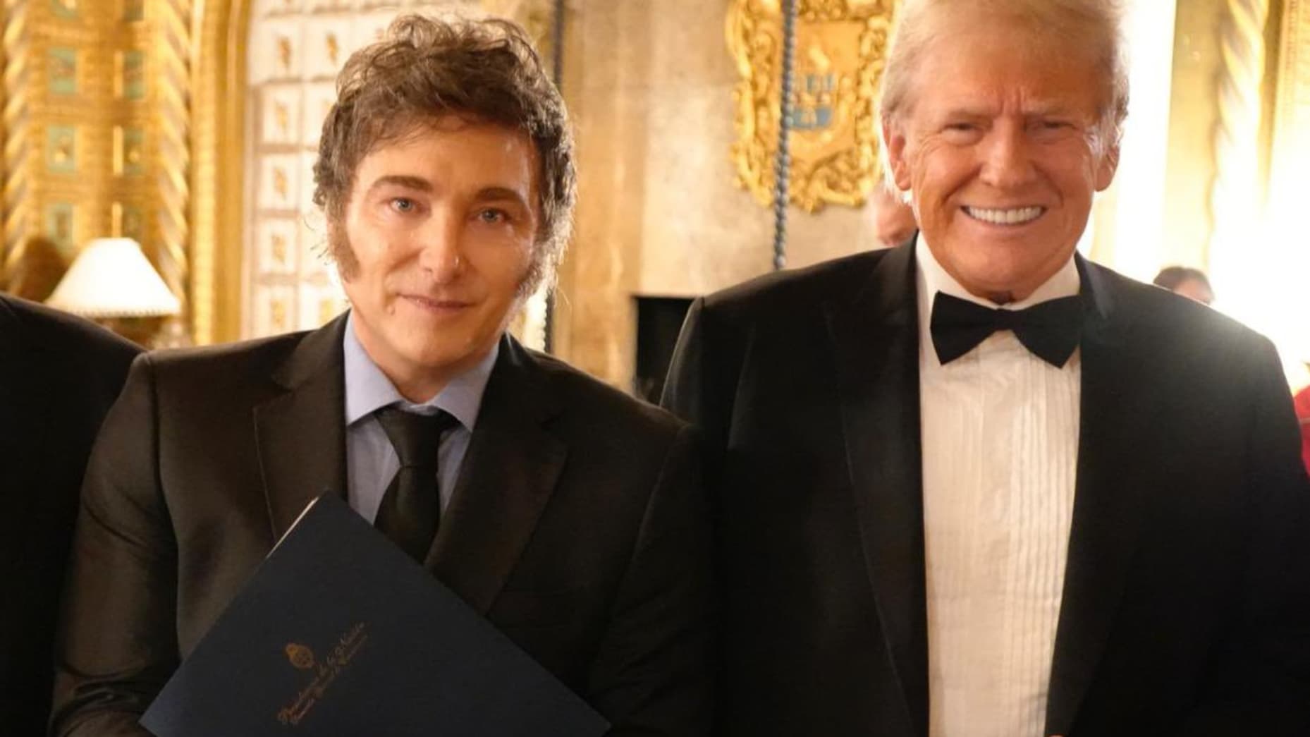 President-elect Donald Trump and Argentina's President Javier Milei at Mar-a-Lago on November 14, 2024