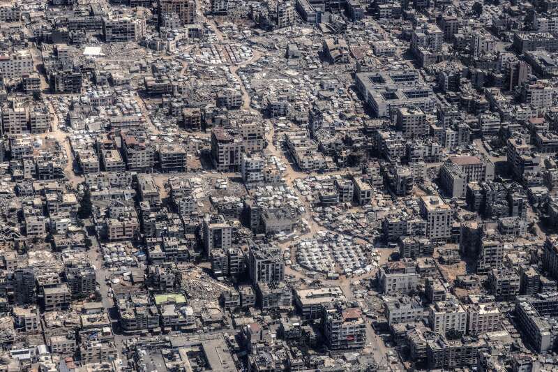Rare aerial imagery shows displacement and destruction in Gaza
