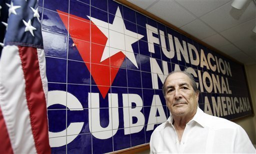 This July 27, 2009 photo shows Francisco Jose "Pepe" Hernandez at the Cuban American National Foundation headquarters in Miami. Hernandez is hardly alone in arguing Cuban exiles must cease to dwell on the past, but he speaks from a unique platform. While steadily working to topple Fidel Castro's government, he also popped up, Forest Gump-style, in the midst of the war in Angola, the fall of the Soviet Union and even the 2008 U.S. presidential election. (AP Photo/Alan Diaz)